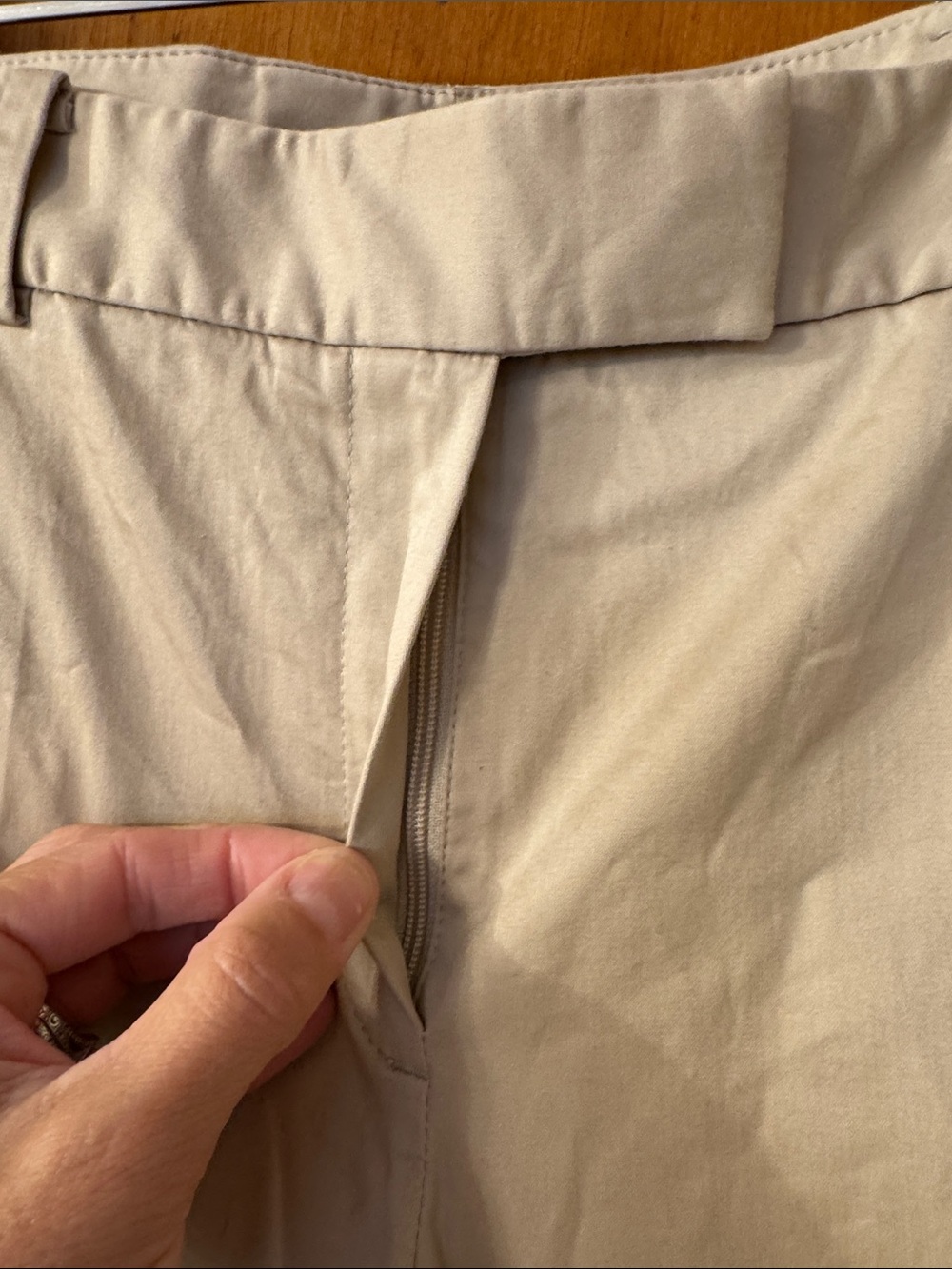 Brooks Brothers 346 Lucia Fit Beige Straight-Leg Chinos - Picture 4 of 7